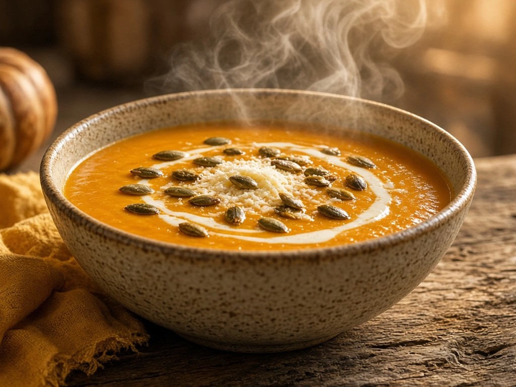Velouté rustique de potiron et pommes de terre